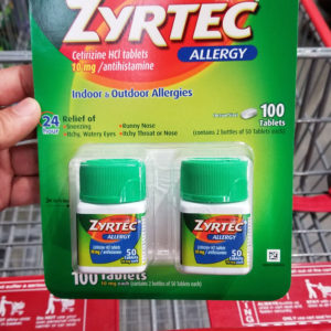 Zyrtec Cetirizine Hcl/Antihistamine (10 mg), 100 Tablets